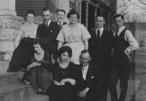 John and Katherine McPhillips family; Top L-R: Katherine, Owen, Friend, Minnie, friend and James. Bottom L-R; Florence, Lauretta